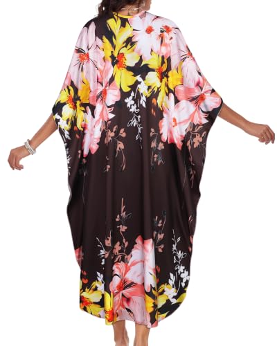 Image of Kaftan Dresses for Women V Neck Caftans Batwing Sleeve Beach Cover Ups