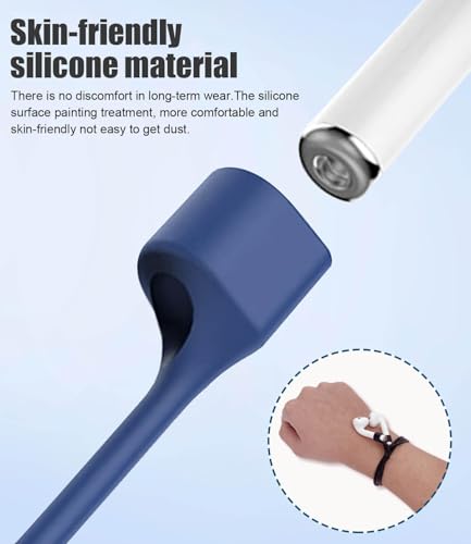 Image of OJOS Ultra Strong Magnetic Anti-Lost Straps Compatible with AirPods, Soft Silicone Sports Compatible with AirPods 4rd / AirPods Pro 1st & 2nd / AirPods 3rd /AirPods 1&2, Neck Rope Cord- Blue