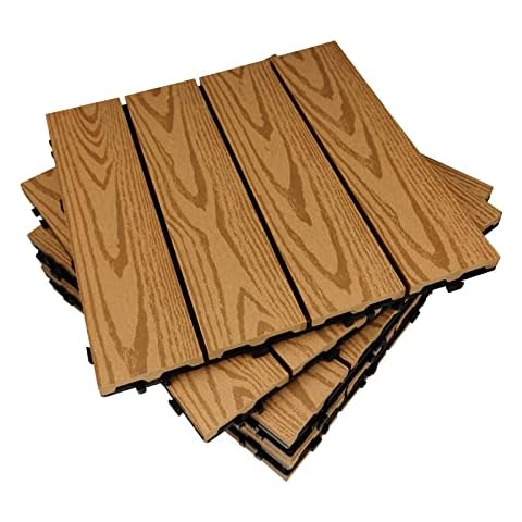 bretoes 30 x 30 cm Interlocking Deck Tiles for Outdoor (6, Yellow 3D) Cover
