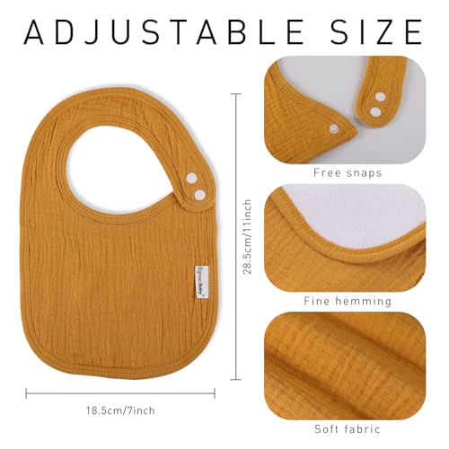Image of Muslin Baby Bibs for Drooling and Teething,Bibs for Boys Girls