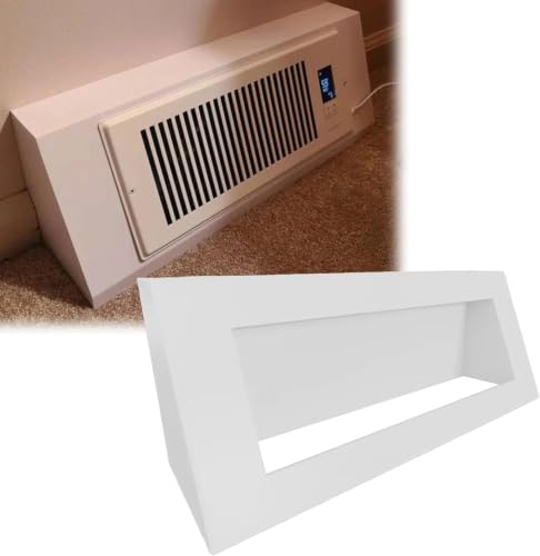 Baseboard Register Booster Fan Cover Compatible with Howeall 4x12 Extended Vent Register Cover for 15 Baseboard Registers Air Vent Housing for Booster Fan Installation