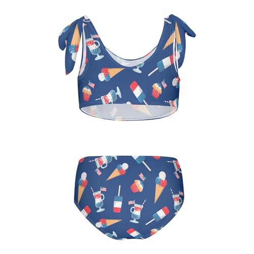 Image of CaTaKu Cute Hawaiian Girls Bathing Suit Toddler Girl Swimsuit Bikini Set for Girls Swimwear Two Piece Size 3-12T