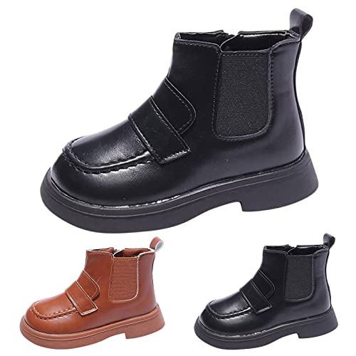 Fashion Autumn And Winter Children Boots For Boys And Girls Flat Bottom Low Heel Solid Side Zipper Kids Lace up Boots3