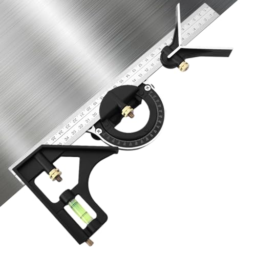 Escuadra combinada para carpintería,Escuadra combinada para trabajos de metal - Juego de escuadras de carpintería preciso,Escuadra de esquina portátil amigable, escuadra versátil para medir