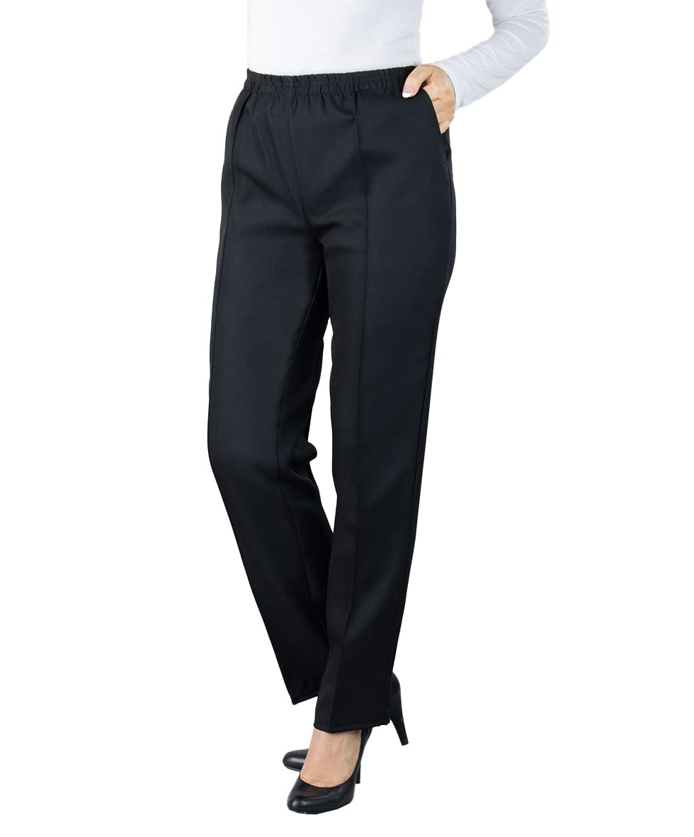 Fashion Friendly Ladies Pull-on Trousers - Black - 24-27"