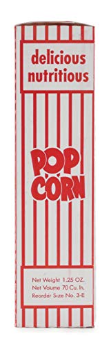 Snappy Popcorn 3-E Red And White Close Top Popcorn Boxes, 1.25 Oz, 500 Count #TOP2