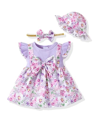 Image of SUNNY PIGGY Baby Girl Clothes Newborn Infant Flower Girl Dresses Summer Outfit 0 3 6 9 12 18 24 Months Overall Skirt Set