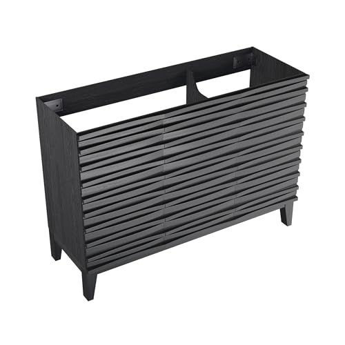 Image of Swiss Madison Cascade 48 inch Bathroom Vanity in Black - Cabinet
