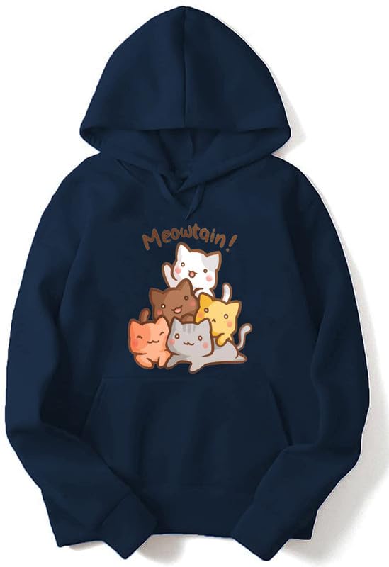 Image of Cute Cat Hoodie Women Anime Causal Stylish Black Blue red Pink Lavender Maroon Peach Girl 499 599 Under
