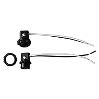 Vista 3 de cUL Listed E12 Lamp Holder, Candelabra Base Lamp Holder Socket, E12 Base with Wire Leads and Ring for Candelabra Bulbs, 75W 127V Pack of 6