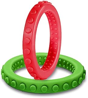 Baby Teething Rings Set, Seeway Biting Chew Bracelet Teether Toys for Sensory Needs,Perfect for Autism/SPD/ADHD/Oral Motor,Pain & Gum Soreness Relief, Easy to Hold (2 Pack)