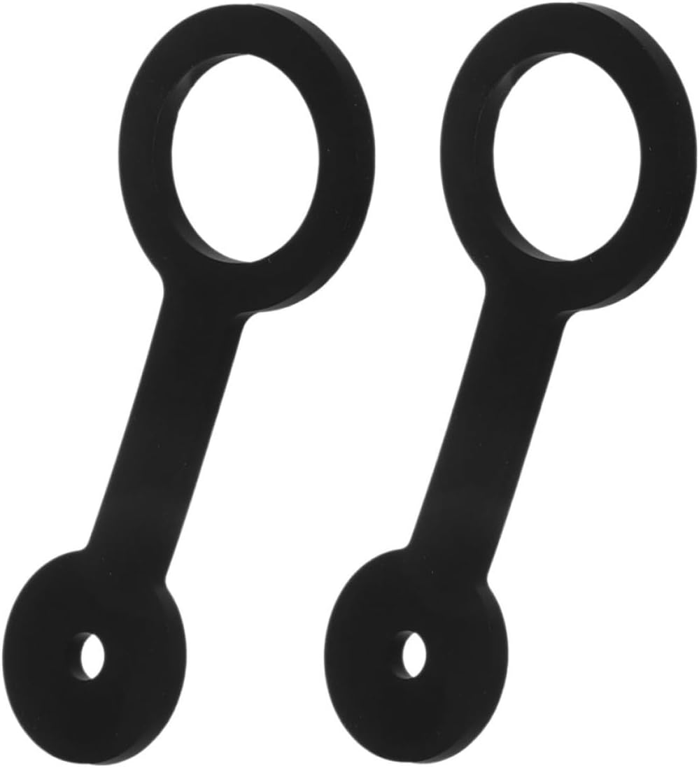 Rv Shower Door Latch Strap 2pcs, Flexible Black Silicone Camper Trailer Door Handle Retainer for Motorhome Bathroom Security and Travel Accessories
