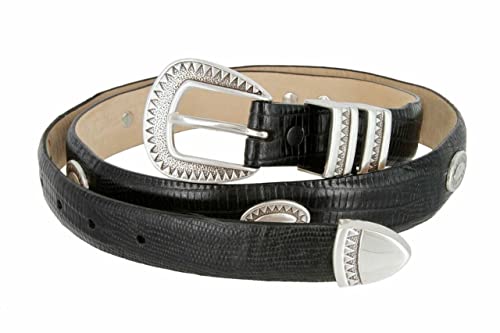 Black Mesa Italian Calfskin Genuine Leather Designer Dress Conchos Belt2