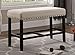Roundhill Furniture Biony Fabric Counter Height Dining Bench with Nailhead Trim, Tan