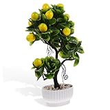 ULTECHNOVO Künstlicher Zitronenbaum im Topf Dekorative Simulation Obst Bonsai für Wohnzimmer und Garten Perfektes für Pflanzenliebhaber ohne Pflegeaufwand