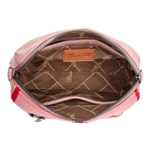 Image of Wrangler Western Aztec Crossbody Bags for Women Multi Pocket Over Shoulder Crossbody Purse with Guitar Strap