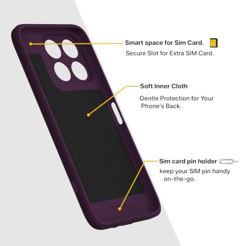 Image of Outlouders Back Cover for Motorola Moto G37 Power 5G | Soft Matte Silicone | Slim Fit | Magnetic-Safe Logo Design (Magnetic-Safe Not Compatible) | Shockproof | Camera Protection Bumper Case (Purple)