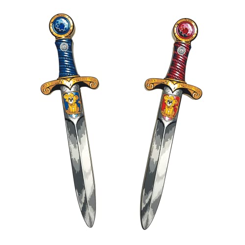 Liontouch - Mini Lion Foam Toy Swords, Blue/Red | For Toddler Boys Aged 3-6 Years - 13.8 in | Medieval Pocket Dagger With Gemstone For Pretend Play | Safe Weapons & Knight Costume Accessories Dress Up