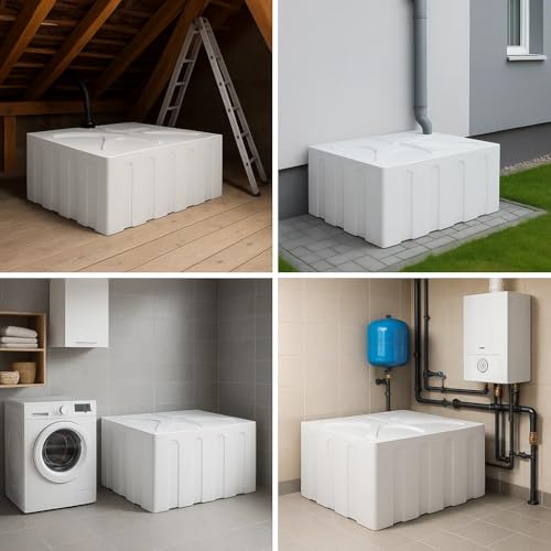 Image of IRA Furniture Loft Horizontal White Plastic Water Tank Garden Water Storage Water (500 Liters)