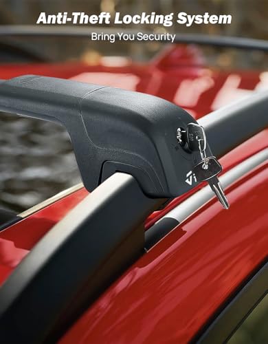 Image of JOYTUTUS Anti-Theft Car Roof Rack Compatible with Chevy Equinox & GMC Terrain 2018-2024 with Side Rails, Aluminum Cross Bar for Rooftop Basket Cargo Carrier Luggage Bicycle Kayak Snowboard Canoe