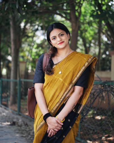 Image of Women's Banarasi Style Pure Kanjivaram Silk Jacquard Kanchipuram Pattu Saree With Un-Stiched Blouse (Yellow)