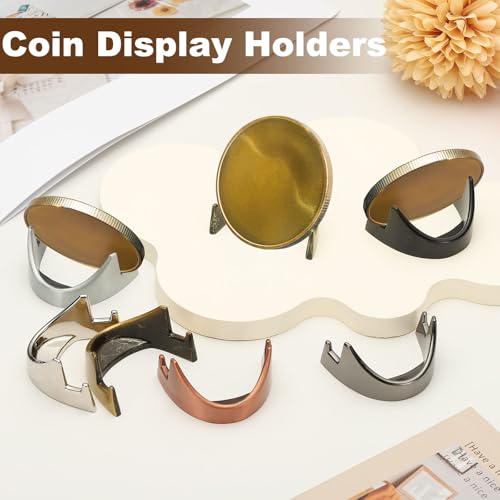 Soporte para monedas PATIKIL, 3 piezas color plata oscura miniatura 5