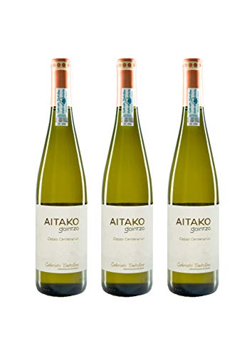 Txakoli AITAKO Gaintza, vendimia 2018, caja de 3 botellas, denominación de origen Getariako Txakolina - Txakolí de Getaria