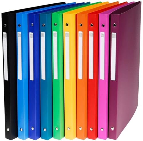 Exacompta 20 x Ringbuch Uni A4 PP 4 Ringe 15mm farbig Sortiert