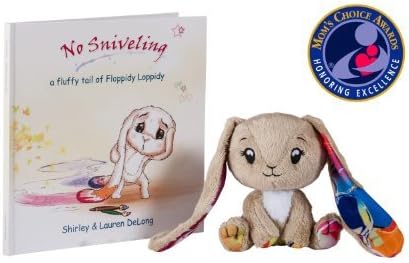 Stuffed Bunny & Author Signed Hardcover Book Gift Set - No Sniveling Book Series with Floppidy Loppidy - Mom's Choice Award Honoree