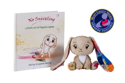 Stuffed Bunny & Author Signed Hardcover Book Gift Set - No Sniveling Book Series with Floppidy Loppidy - Mom's Choice Award Honoree