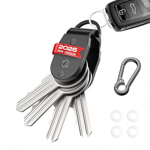 Image of QEG Key Organizer,Keyholder Keychain, Compact Metal Key Case, Minimalist Key Fob,Keychain For Men,Holds 2-6keys