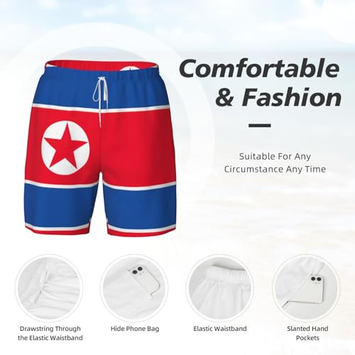 Short de plage EdWal drapeau coréen double couche pour homme