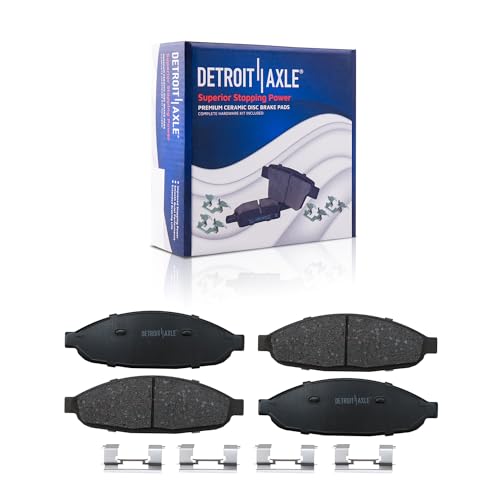 Image of Detroit Axle - Front Ceramic Brake Pads w /Hardware Replacement for 2004-2008 Chrysler Pacifica - 2pc Set
