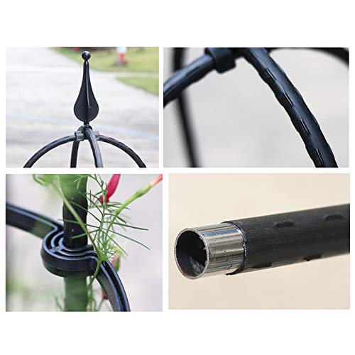 Alapaste Garden Obelisk For Climbing Outdoor Plants,Garden Climbing Frame Black Steel Tall Tower,Wrought Iron Metal Trellis Flower Support For Vines,Rose,Black,2Pcs #TOP5
