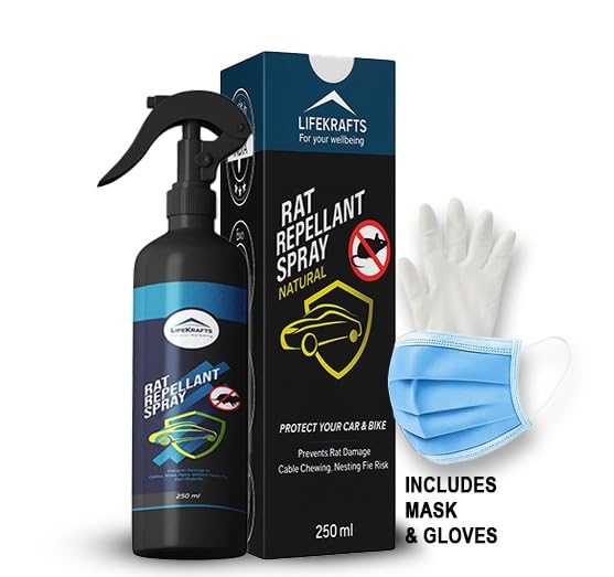 Image of Lifekrafts Car Rat Repellent Spray - Effective, Hassle-Free & Long-Lasting Protection (250ml)