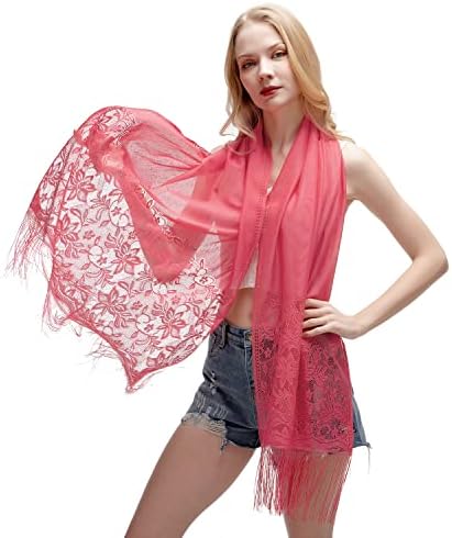 RIIQIICHY Ladies Scarf Lace Scarf Pashmina Shawls and Wraps for Women Scarfs for Women Wedding
