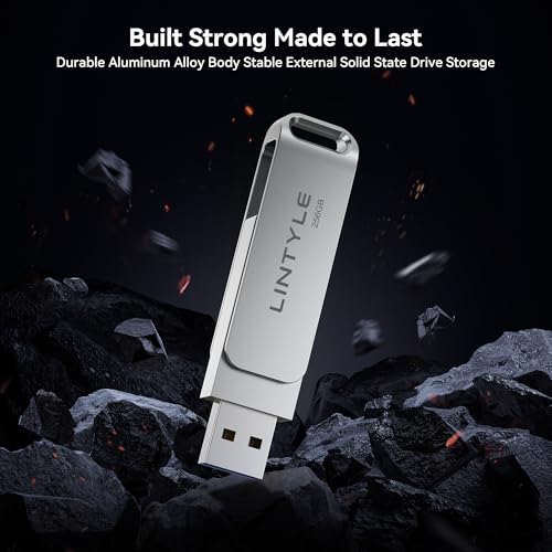 Memoria SSD externa USB de 256 GB con doble conector Tipo C y A carcasa metálica para iPhone 16 6