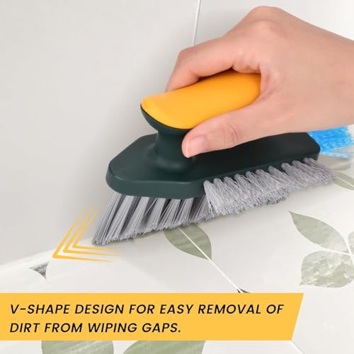 Image of UCRAVO 4 in 1 Tile Brush Multi-Purpose Gap Cleaning Brushes, Durable Bristles Suitable for All Surfaces, Stubborn Stains Remover, Crevice Scrub Brush, Ideal for Kitchen, Bathroom, Tracks & Shoe Seams