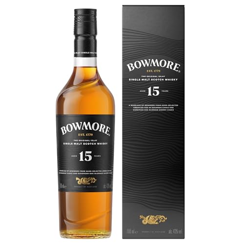 Bowmore 15 Jahre | Islay Single Malt Scotch Whisky | mit Geschenkverpackung | rauchig mit einem...