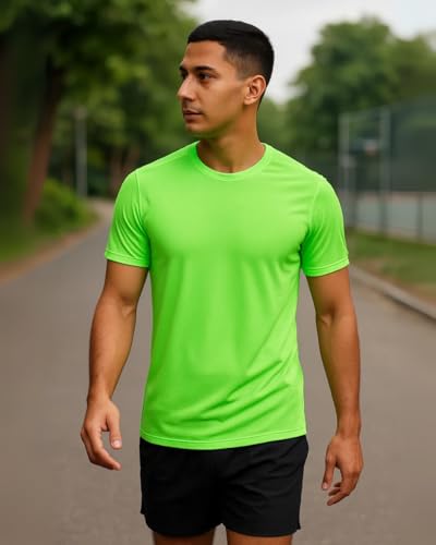 Image of Hangout Hub Men's Plain Tshirt | Solid |Dry Fit|| 100% Polyester 140 GSM |Regular Fit Tees |Teegar| Round Neck | Half Sleeves |Tshirts Pack of 1