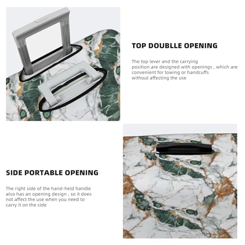 White Green And Gold Marble Elastic Travel Luggage Covers Dustproof Scratch-Resistant Suitcase Protector Fit 22-24 Inch3