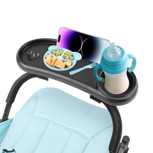 Portavasos para Cochecito de bebé con Bandeja extraíble para Aperitivos, Soporte para Bebidas, Soporte para teléfono para Cochecito, Accesorio Universal para Cochecito de bebé, Accesorios para Viajes
