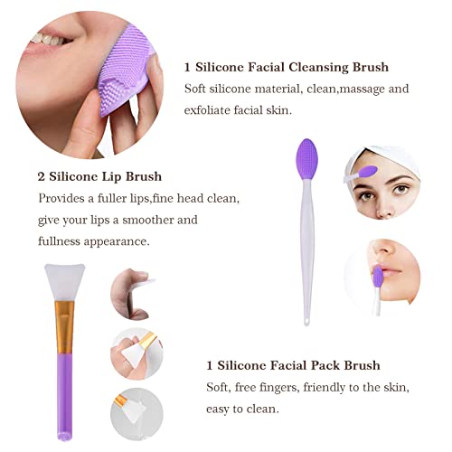 22-Piece Purple Makeup Brush Set for Flawless Application - Image 6