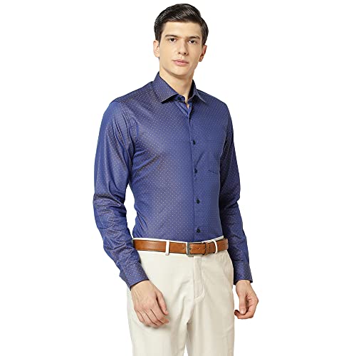 Image of Blackberrys Men's Cotton Blend Self-Design Casual Trousers