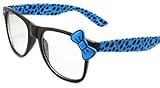 Hello Kitty Polka Dots Wayfarer Clear Lens Glasses Nerd Retro 80's Blue
