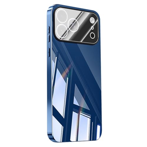 SZLUTLA For-iPhone 17 Pro Max/17 Pro/Air/17のスリムケース、カメラ保護電気めっきエッジスタイリッシュシェルアンチスリップグリップハードPCカバー,ブルー,17 Pro