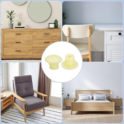 Image of uxcell 1500Pcs Screw Hole Plugs, 5mm(3 /16 inch) Dia Plastic Round Button Plugs Snap in Locking Hole Covers Flush Type Caps for Furniture Cabinet, Cream Color