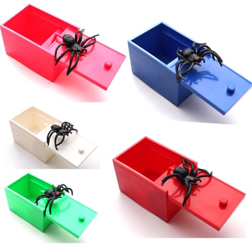 ILOKEY 2024 New Upgraded Spoofing Prank Toy Spider Spooks a Plastic Box ,Plastic Spider Box,Spider Money Surprise in a Box,Pranks Stuff Toys?1 Random Color?