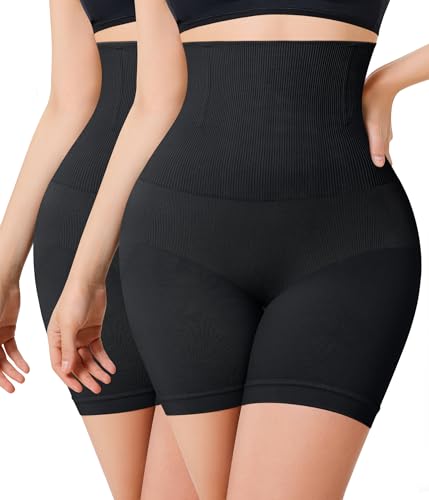 Image of Nebility Tummy Control Shapewear Shorts High Waist Butt Lifting Panties Seamless Body Shaper Thigh Slimmer