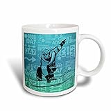 3dRose Snowboarding Winter Sports Silhouette With Adventure Word Art Two Tone Mug, 11 oz, Red